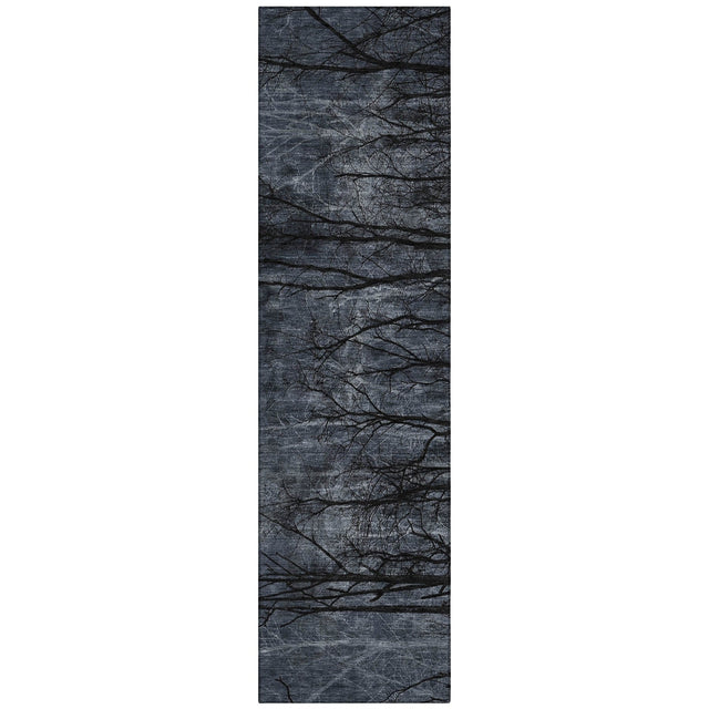 Addison Chantille ACN2083 Floral Machine Made Transitional Charcoal Rug
