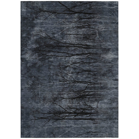 Addison Chantille ACN2083 Floral Machine Made Transitional Charcoal Rug
