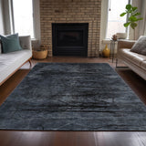 Addison Chantille ACN2083 Floral Machine Made Transitional Charcoal Rug