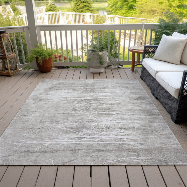 Addison Chantille ACN2083 Floral Machine Made Transitional Silver Rug