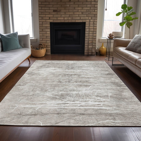 Addison Chantille ACN2083 Floral Machine Made Transitional Silver Rug