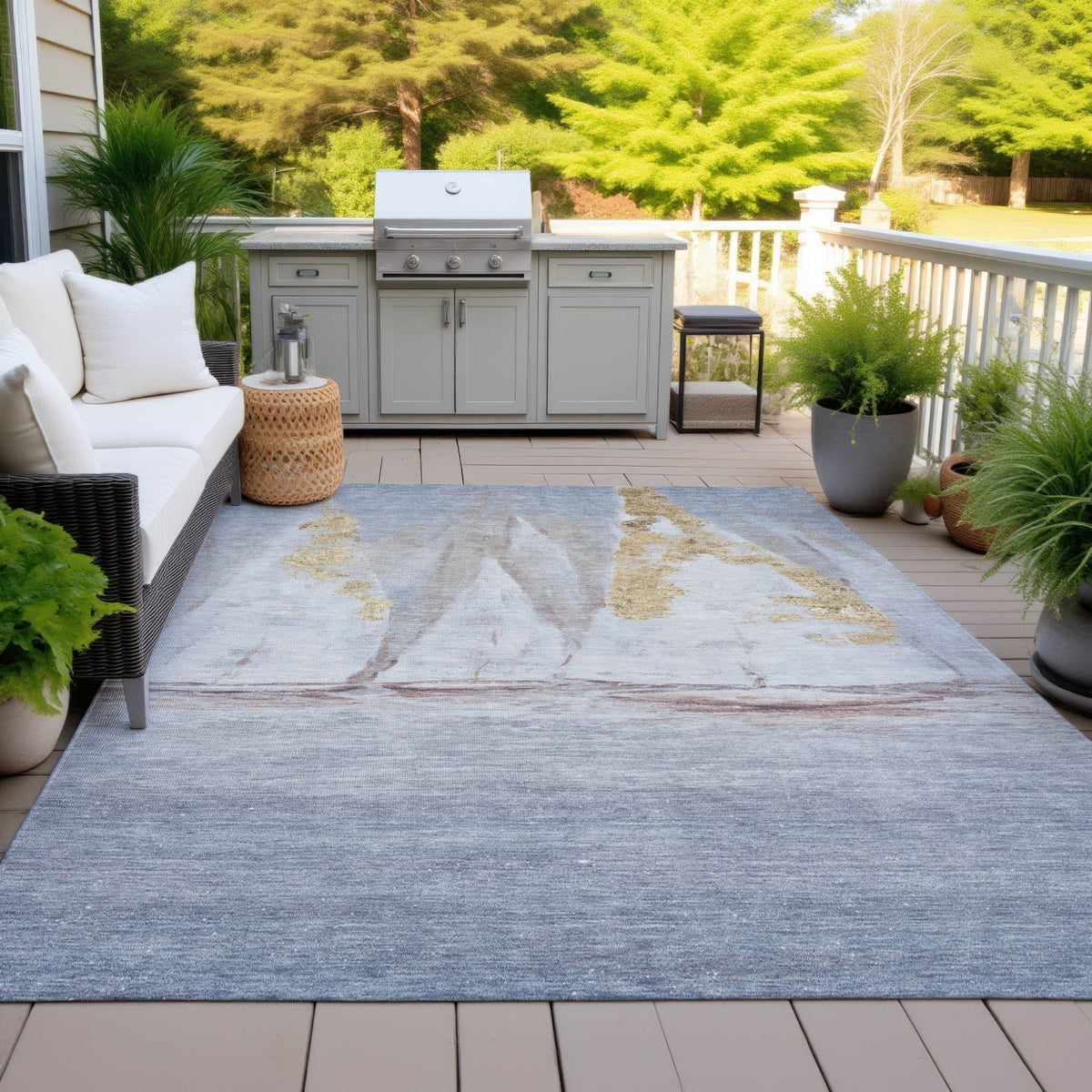 Addison Chantille ACN2084 Coastal Machine Made Transitional Blue Rug