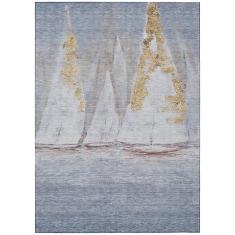 Addison Chantille ACN2084 Coastal Machine Made Transitional Blue Rug