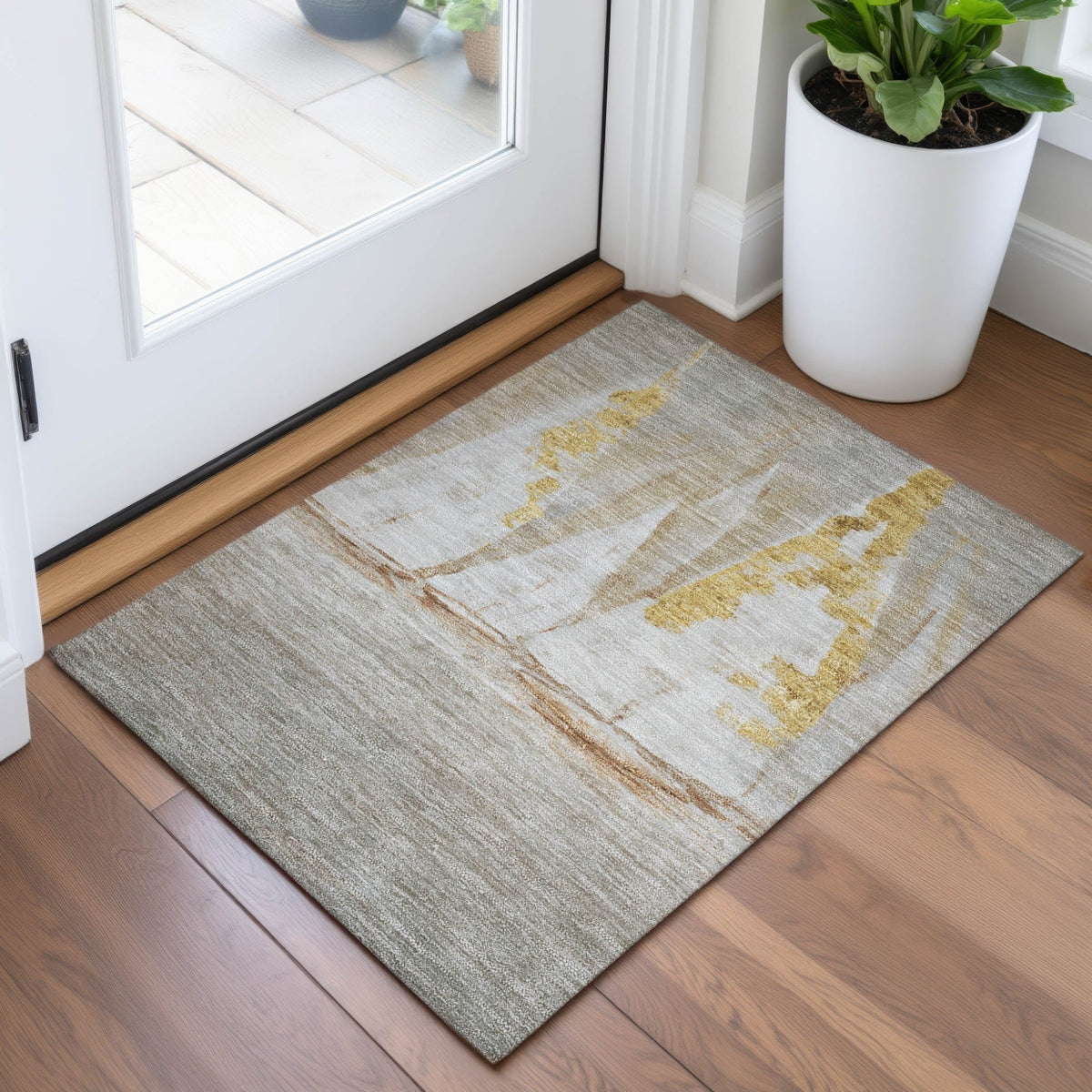Addison Chantille ACN2084 Coastal Machine Made Transitional Taupe Rug