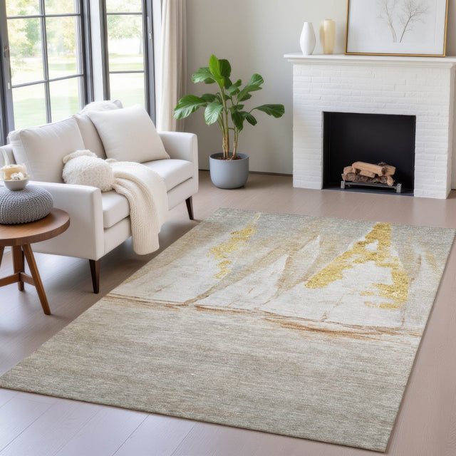 Addison Chantille ACN2084 Coastal Machine Made Transitional Taupe Rug