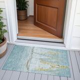Addison Chantille ACN2084 Coastal Machine Made Transitional Teal Rug