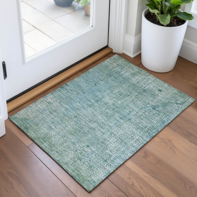 Addison Chantille ACN2087 Abstract Machine Made Transitional Teal Rug