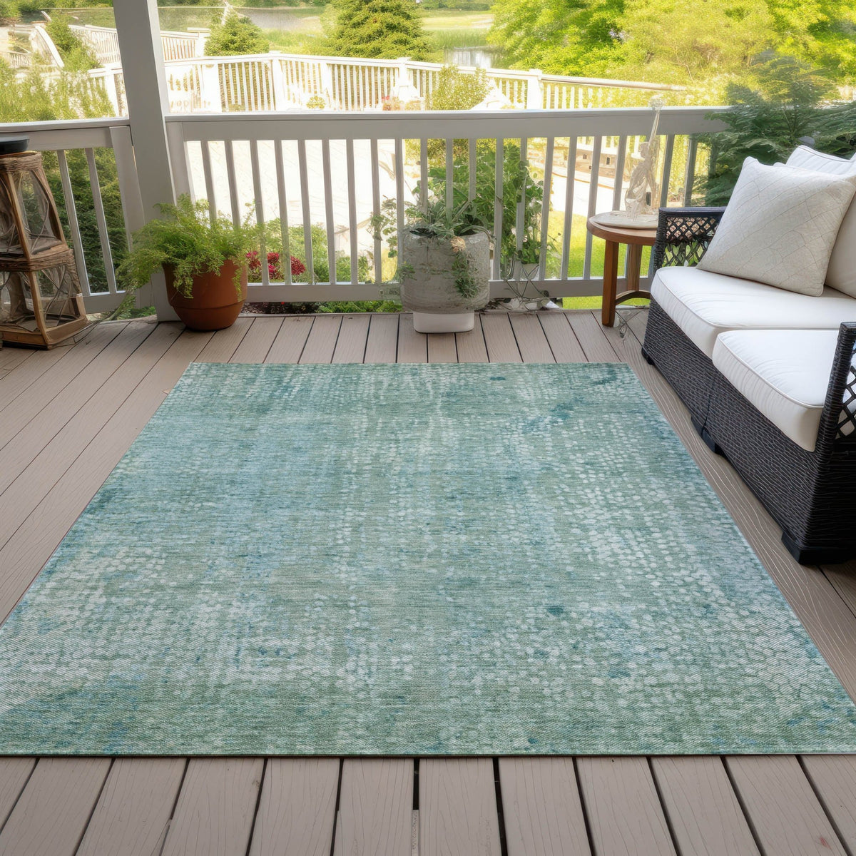 Addison Chantille ACN2087 Abstract Machine Made Transitional Teal Rug