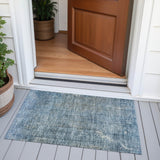 Addison Chantille ACN2088 Abstract Machine Made Transitional Blue Rug