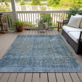 Addison Chantille ACN2088 Abstract Machine Made Transitional Blue Rug