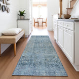 Addison Chantille ACN2088 Abstract Machine Made Transitional Blue Rug