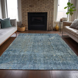 Addison Chantille ACN2088 Abstract Machine Made Transitional Blue Rug