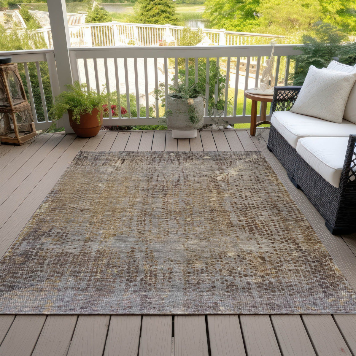 Addison Chantille ACN2088 Abstract Machine Made Transitional Brown Rug
