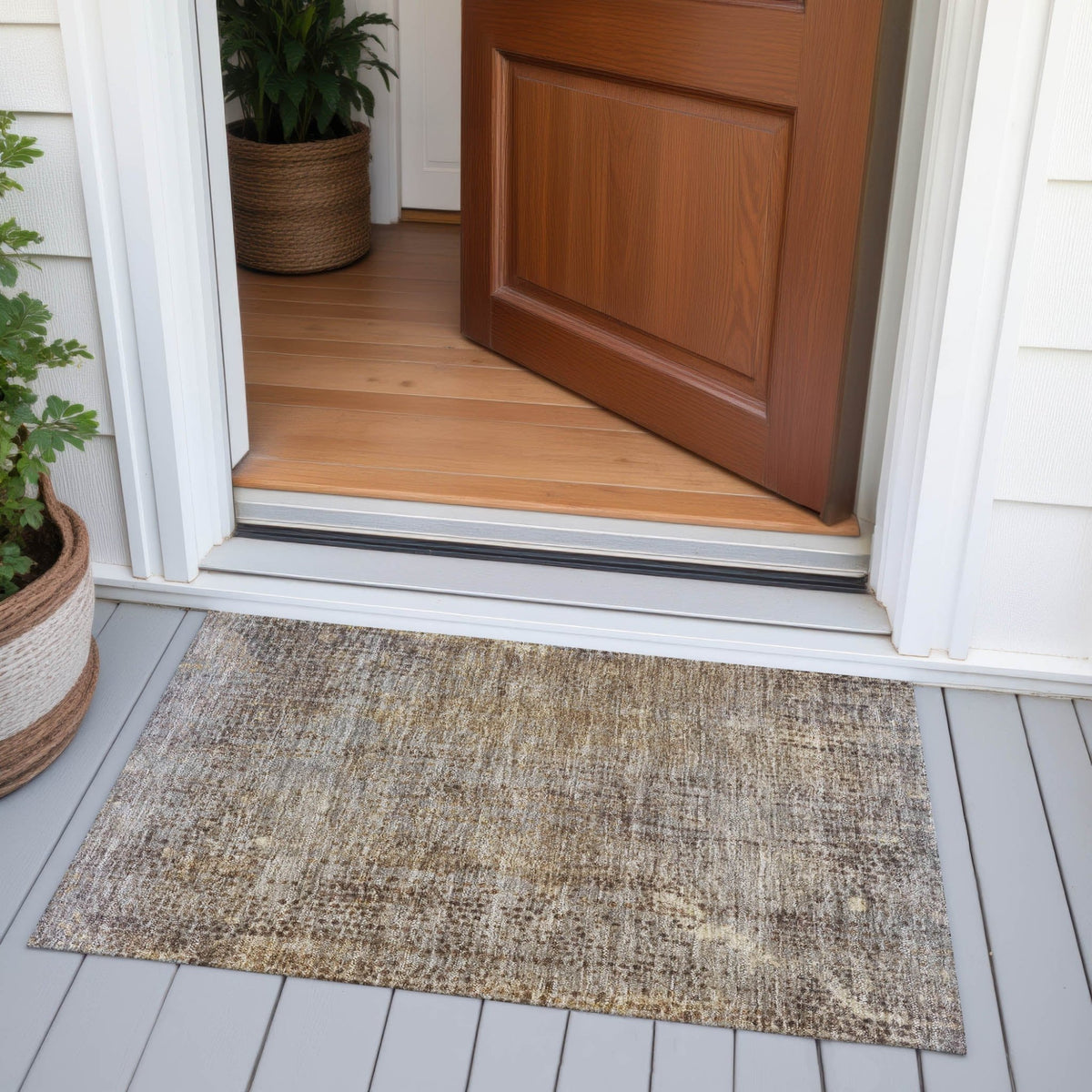 Addison Chantille ACN2088 Abstract Machine Made Transitional Brown Rug