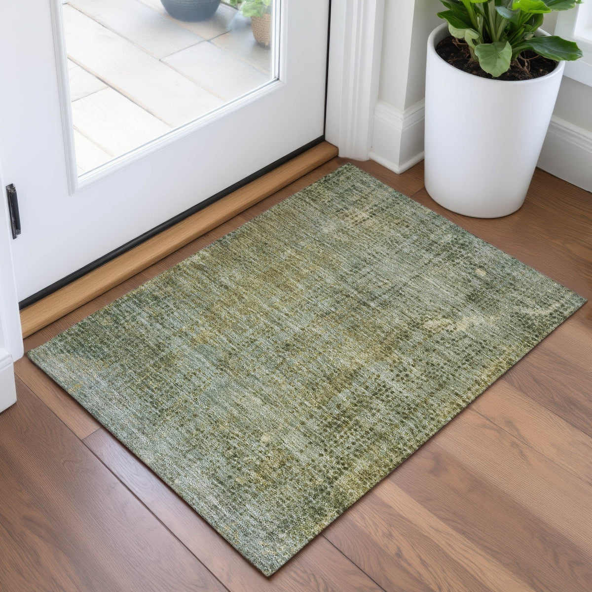 Addison Chantille ACN2088 Abstract Machine Made Transitional Green Rug
