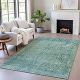 Addison Chantille ACN2088 Abstract Machine Made Transitional Teal Rug