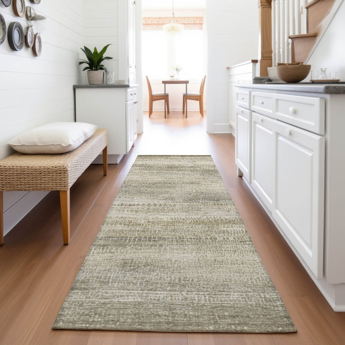 Addison Chantille ACN2089 Abstract Machine Made Transitional Taupe Rug