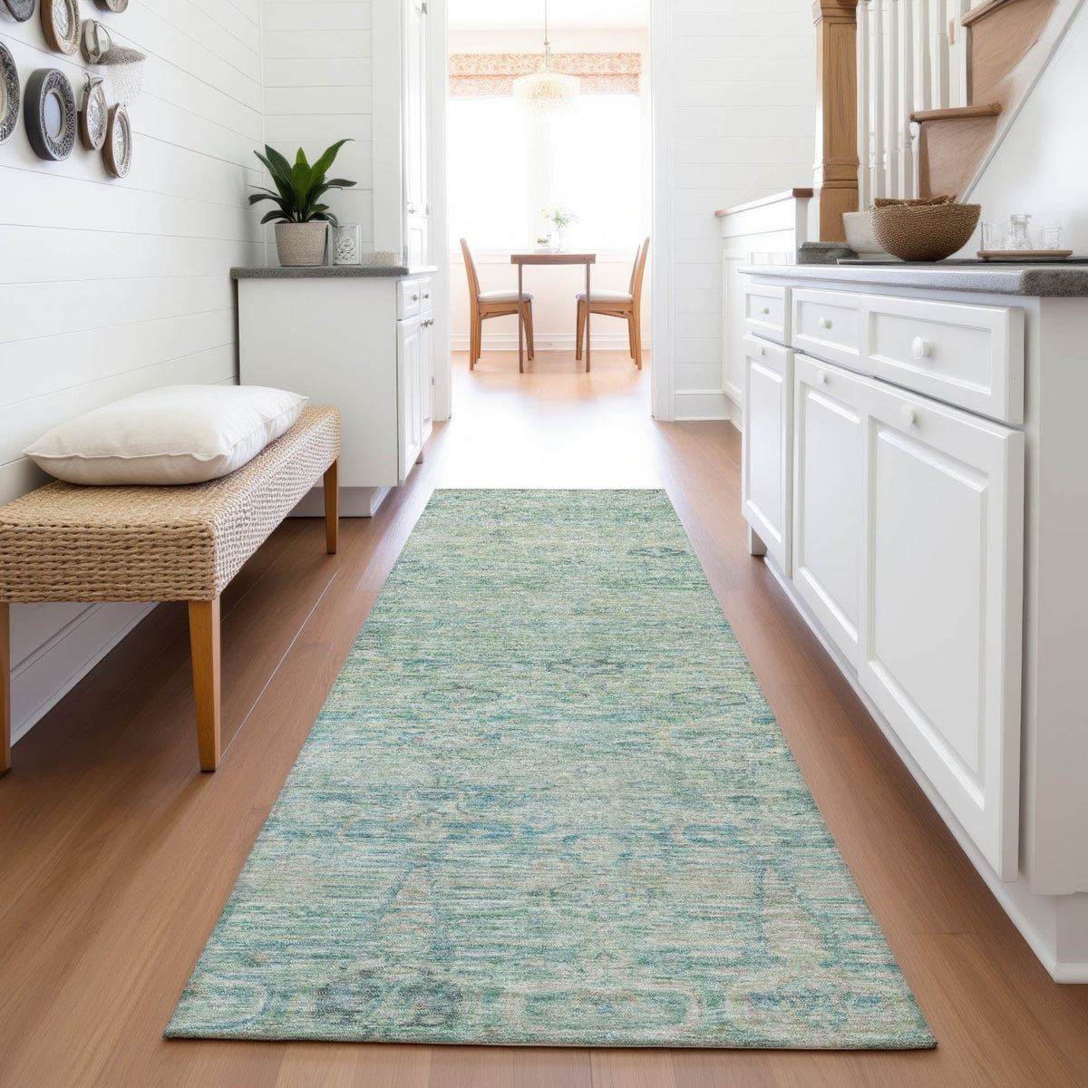Addison Chantille ACN2090 Global Machine Made Traditional Teal Rug
