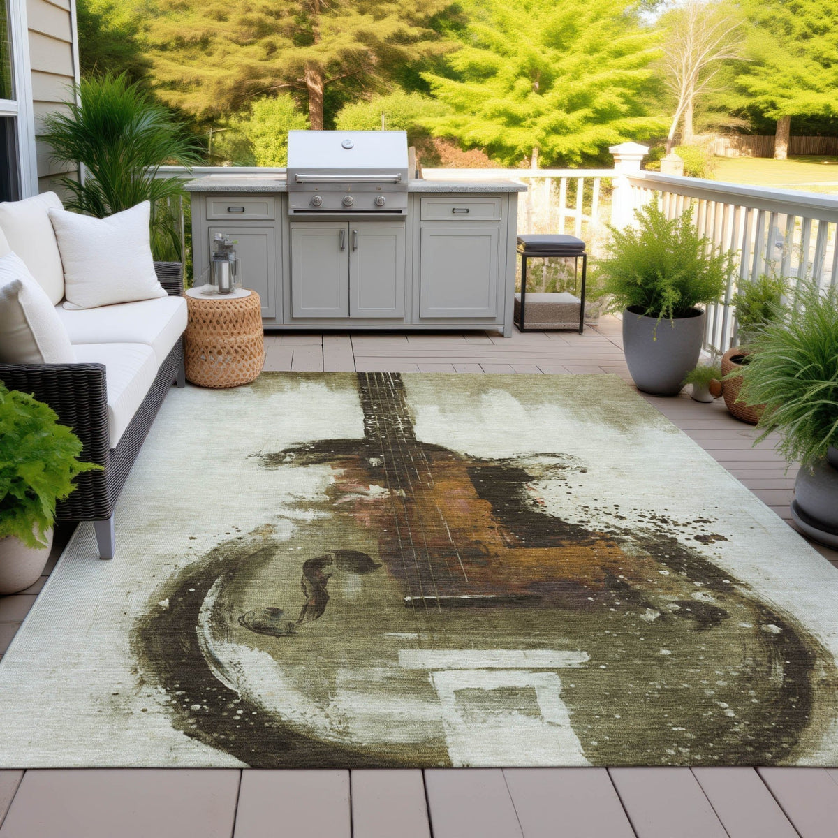 Addison Chantille ACN2091 Music Machine Made Transitional Brown Rug