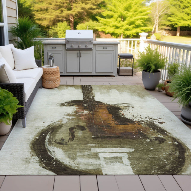 Addison Chantille ACN2091 Music Machine Made Transitional Brown Rug