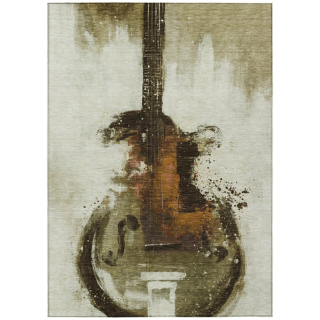 Addison Chantille ACN2091 Music Machine Made Transitional Brown Rug