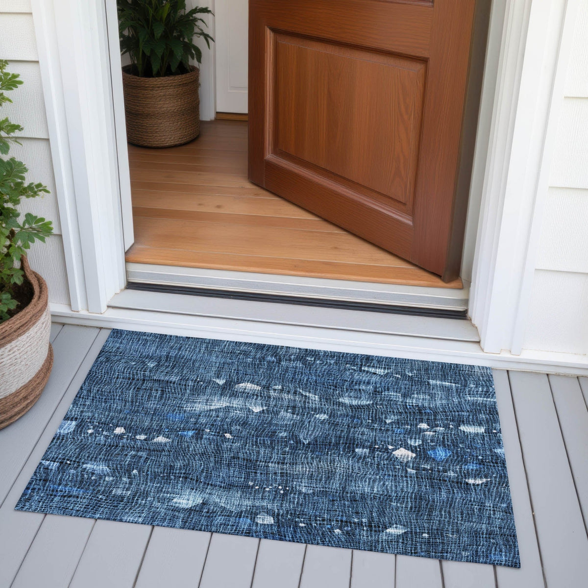 Addison Chantille ACN2092 Abstract Machine Made Transitional Blue Rug