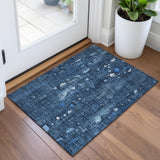 Addison Chantille ACN2092 Abstract Machine Made Transitional Blue Rug