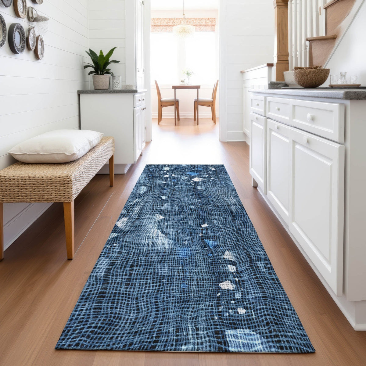 Addison Chantille ACN2092 Abstract Machine Made Transitional Blue Rug