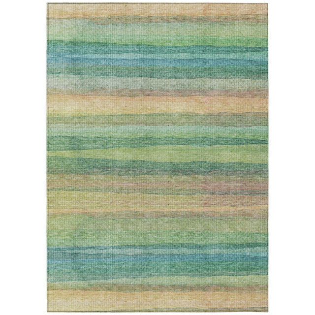 Addison Chantille ACN2093 Stripes Machine Made Transitional Aloe Rug