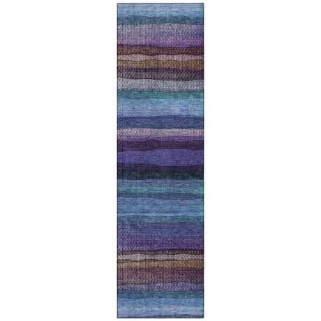 Addison Chantille ACN2093 Stripes Machine Made Transitional Blue Rug