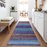Addison Chantille ACN2093 Stripes Machine Made Transitional Blue Rug