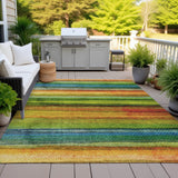Addison Chantille ACN2093 Stripes Machine Made Transitional Green Rug
