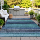 Addison Chantille ACN2093 Stripes Machine Made Transitional Teal Rug