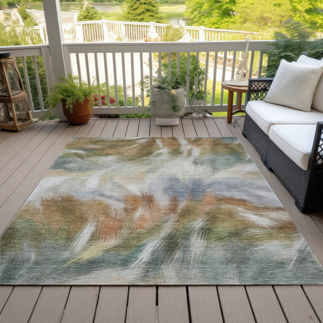 Addison Chantille ACN2096 Abstract Machine Made Transitional Beige Rug