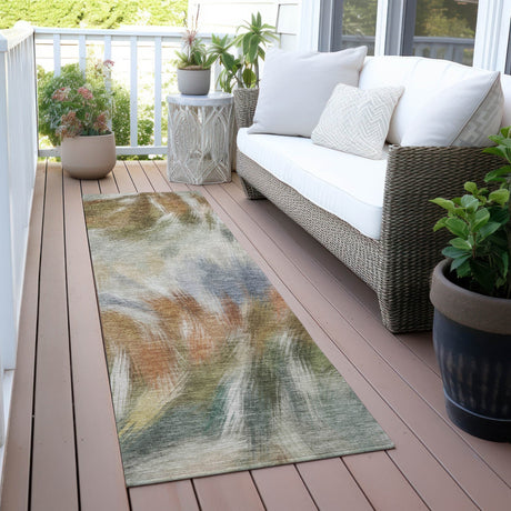Addison Chantille ACN2096 Abstract Machine Made Transitional Beige Rug