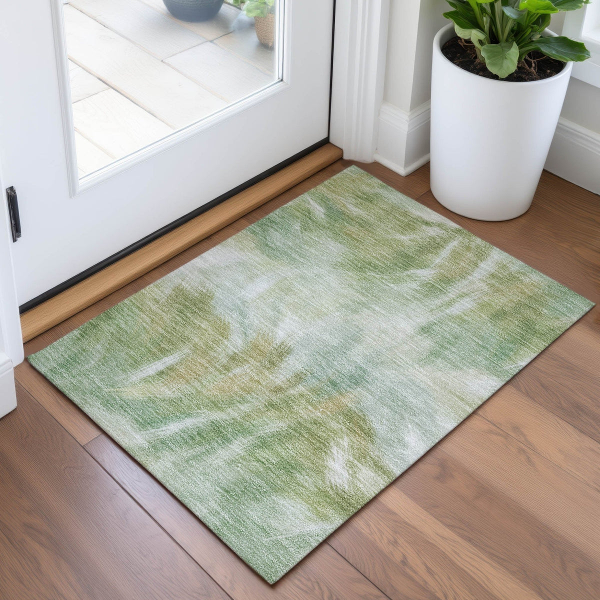 Addison Chantille ACN2096 Abstract Machine Made Transitional Green Rug