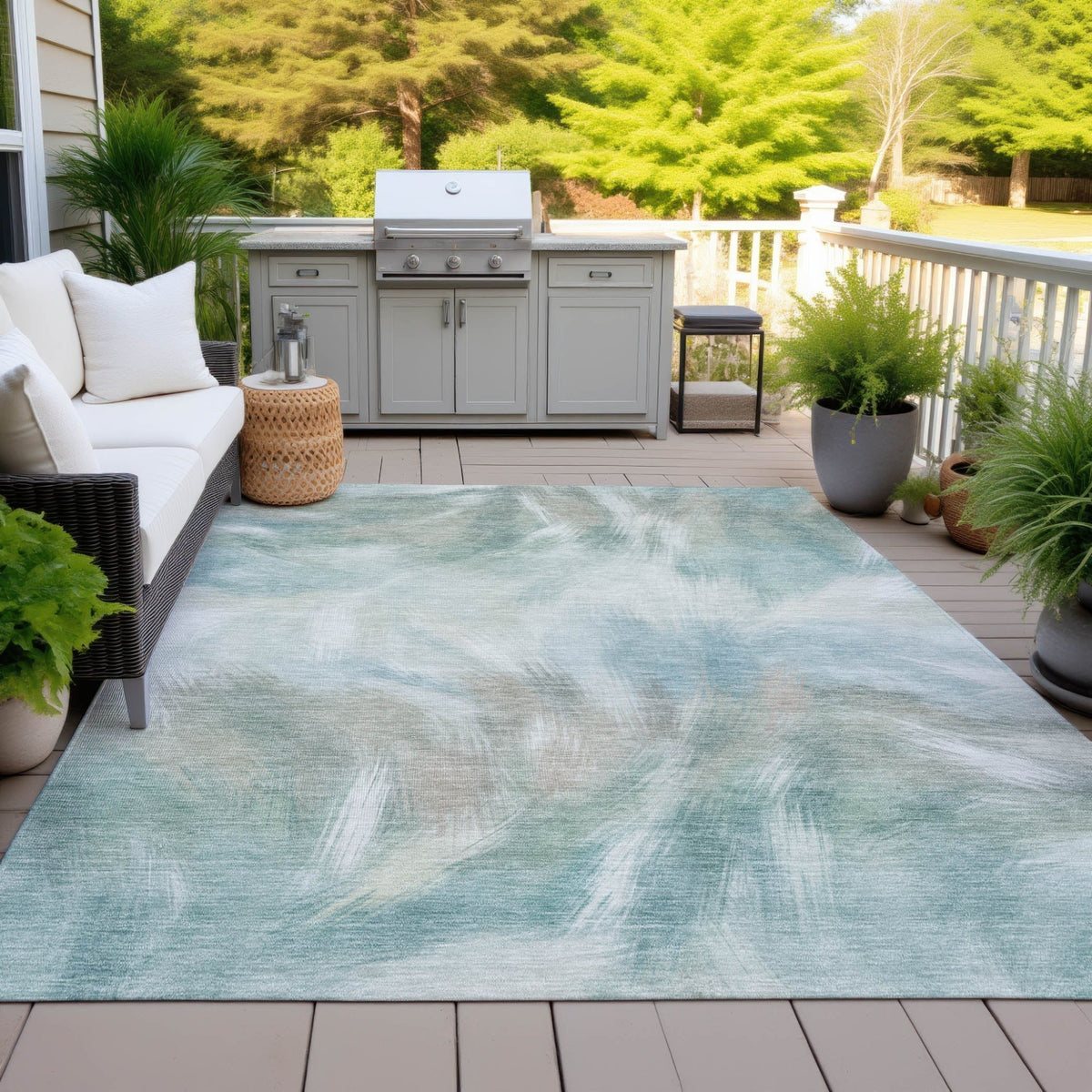 Addison Chantille ACN2096 Abstract Machine Made Transitional Sky Rug