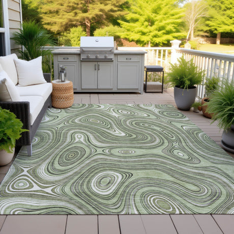 Addison Chantille ACN2097 Geometric Machine Made Transitional Aloe Rug