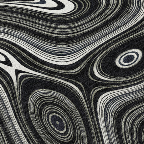 Addison Chantille ACN2097 Geometric Machine Made Transitional Black Rug