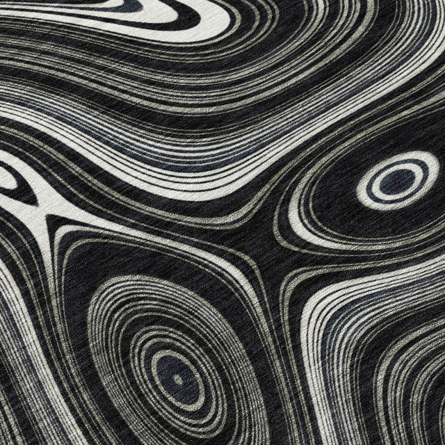 Addison Chantille ACN2097 Geometric Machine Made Transitional Black Rug