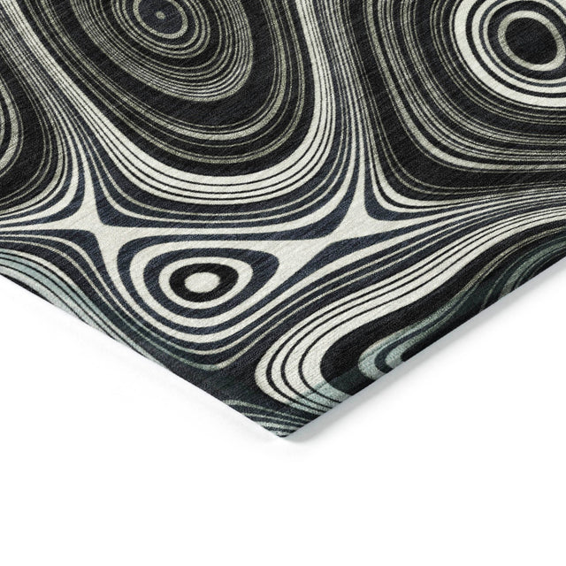 Addison Chantille ACN2097 Geometric Machine Made Transitional Black Rug