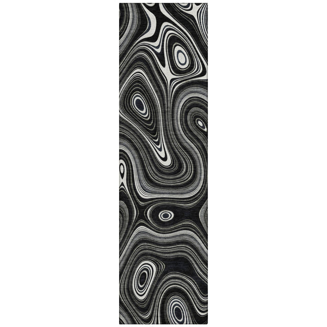 Addison Chantille ACN2097 Geometric Machine Made Transitional Black Rug