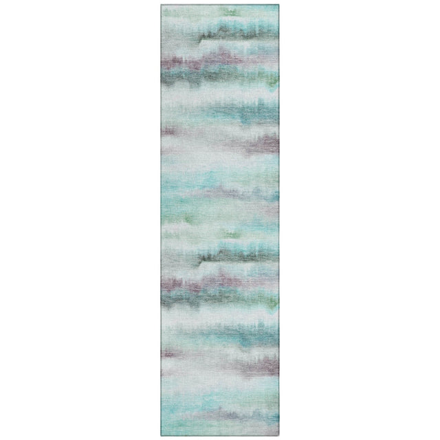 Addison Chantille ACN2098 Stripes Machine Made Transitional Teal Rug