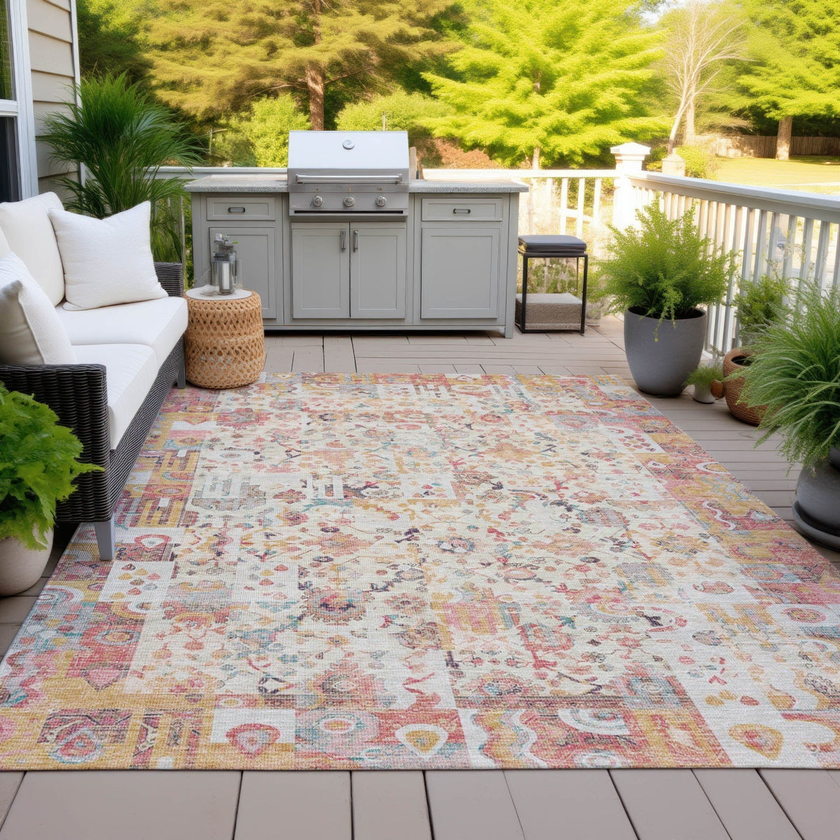 Addison Chantille ACN2099 Global Machine Made Traditional Pink Rug