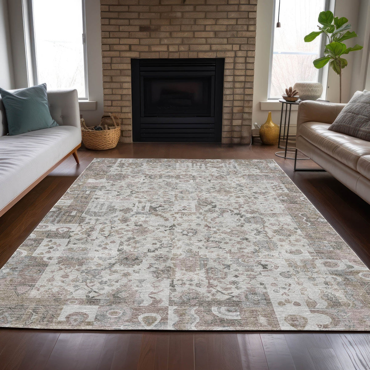 Addison Chantille ACN2099 Global Machine Made Traditional Taupe Rug