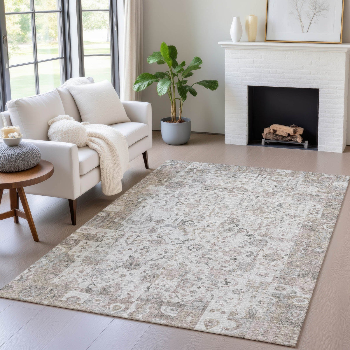 Addison Chantille ACN2099 Global Machine Made Traditional Taupe Rug