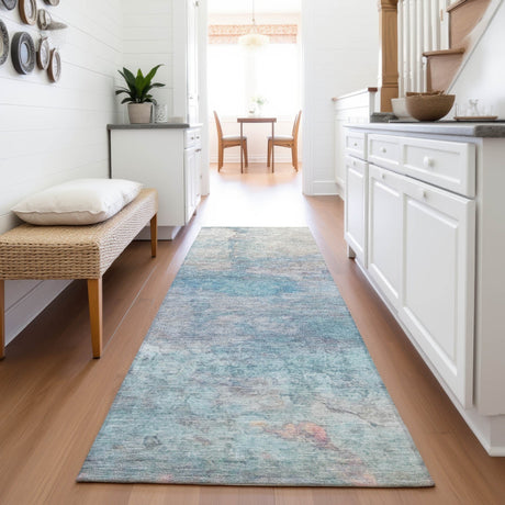 Addison Chantille ACN2100 Abstract Machine Made Transitional Aqua Rug