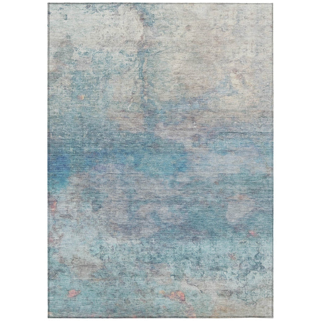 Addison Chantille ACN2100 Abstract Machine Made Transitional Aqua Rug