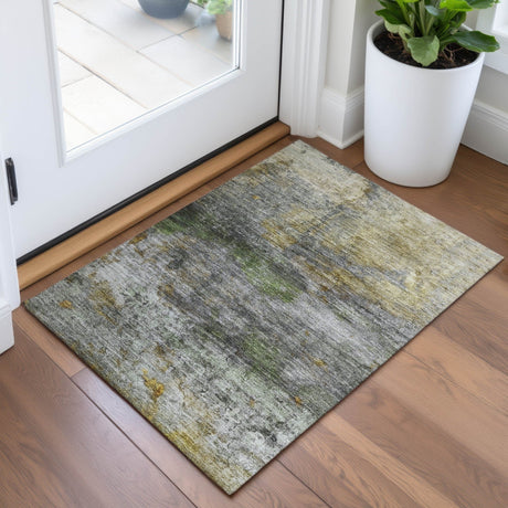 Addison Chantille ACN2100 Abstract Machine Made Transitional Olive Rug