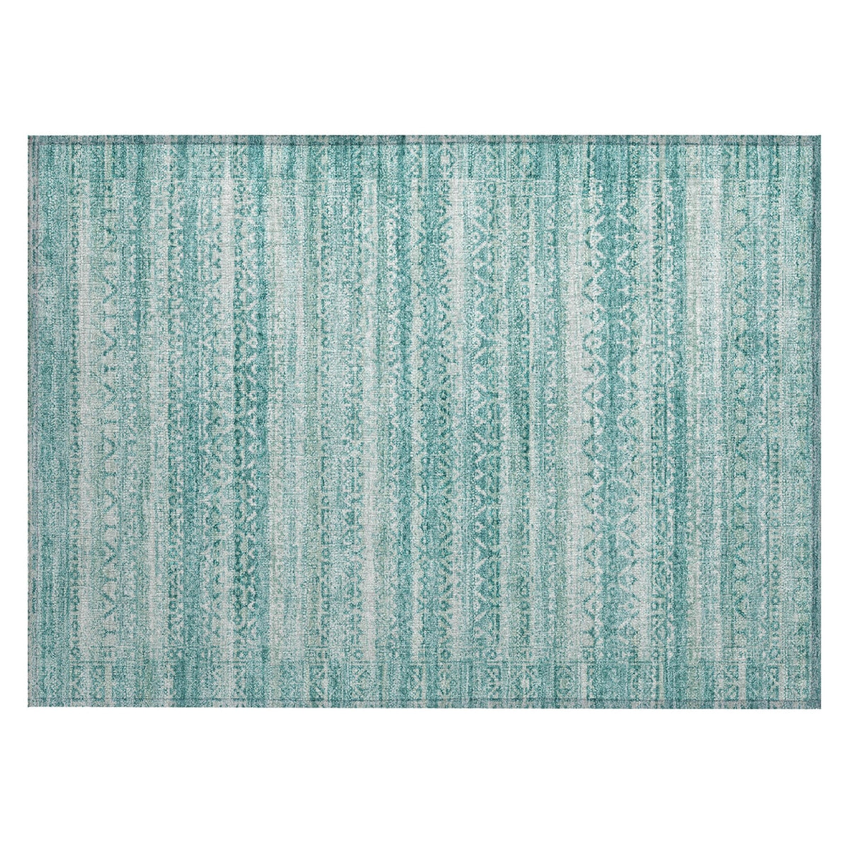 Addison Chantille ACN2101 Stripes Machine Made Transitional Aqua Rug